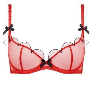 Agent Provacateur Lorna Demi Cup Elegant Red Lace Bra